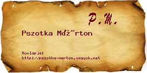 Pszotka Márton névjegykártya