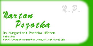 marton pszotka business card